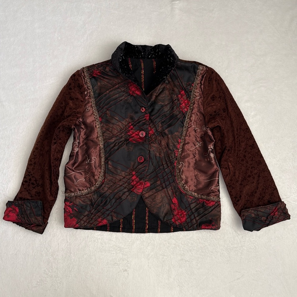 {NWT} Nadya | Reversible Mixed Media Blazer Jacket Art to Wear Handmade in Bali
